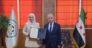 رئيس جامعة حمص يستقبل المُهندسة أمل الحاج عمر الحائزة على جائزة التميز في مؤتمر "Food Syria 2026"